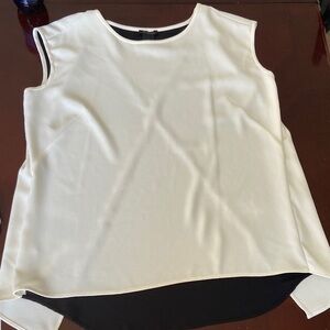 Ann Taylor Cream Sleeveless Blouse